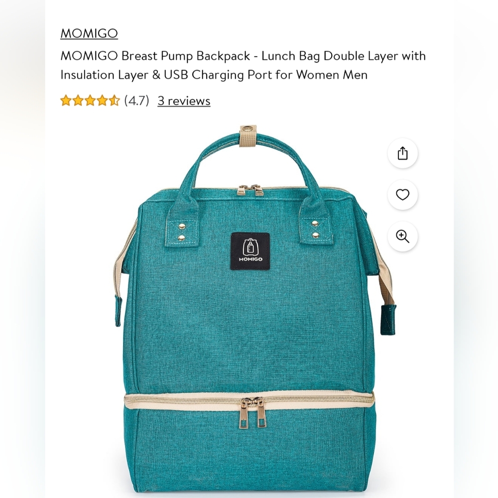 Momigo Breast Pump Backpack NWOT